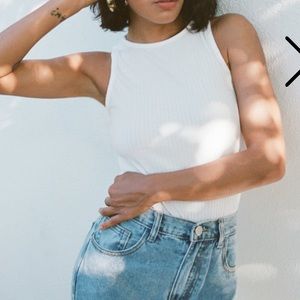 Nasty Gal White NWT Ribbed Bodysuit